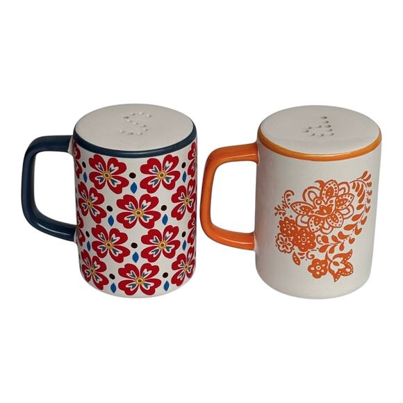 VTG Pioneer Women SALT & PEPPER SHAKERS Large 3.75" Flea Market Floral Pattern - Picture 2 of 8